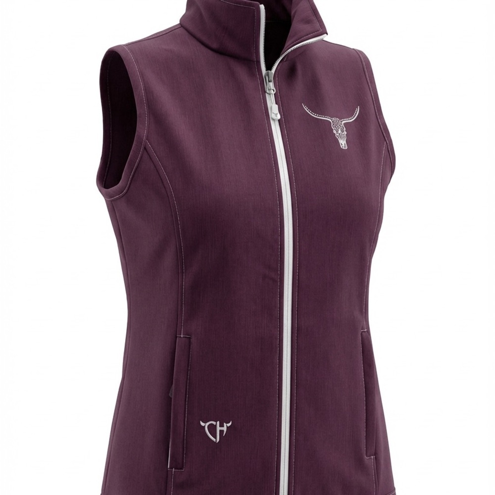 Cowgirl Hardware Purple Vest with rhinestone skull